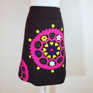 Boden Applique A-line Skirt